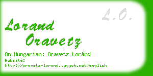 lorand oravetz business card